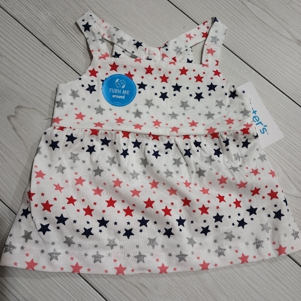 Carter's 2 piece short and tank top Red white and blue outfit Size 3MO NWT - Picture 14 of 14
